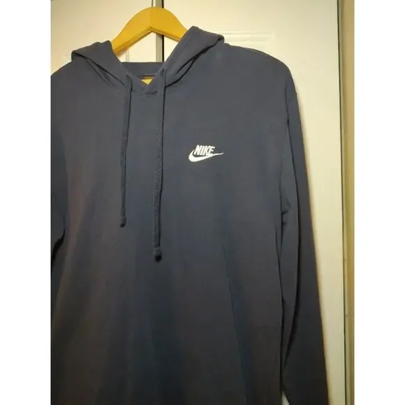 Nike Men's Lightweight Hooded Pullover Navy Blue Hoodie Swoosh - Small - Picture 2 of 7